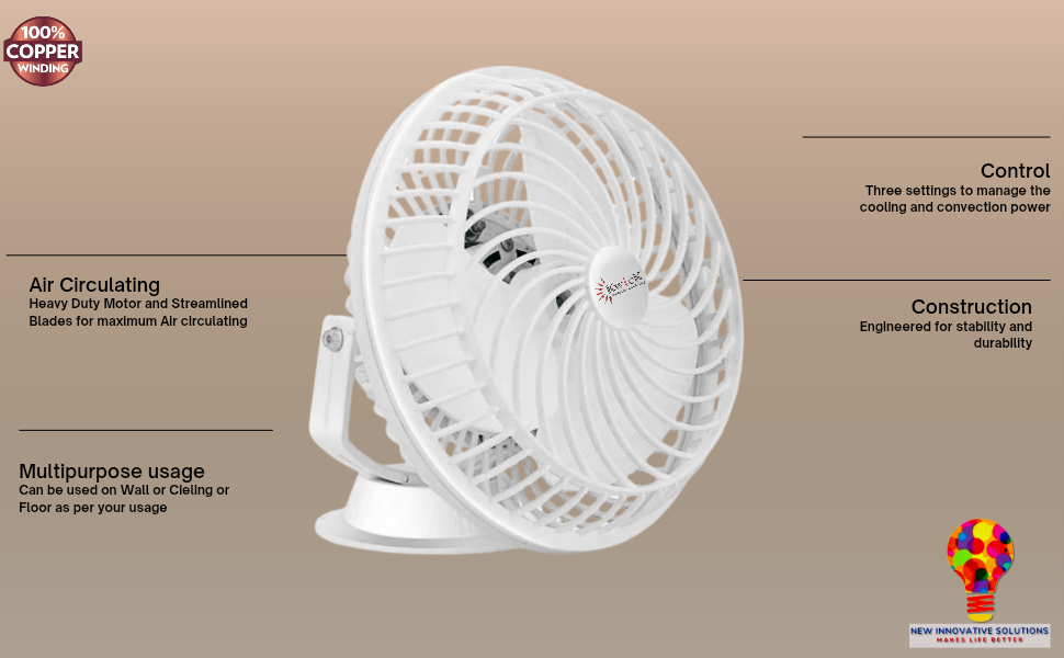 Cabin Fan 9"(225mm) SWEEP White