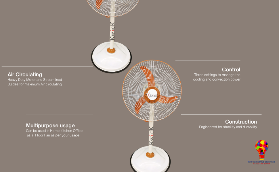 Bullet Stand Fan 16"(400mm) Sweep WHITE