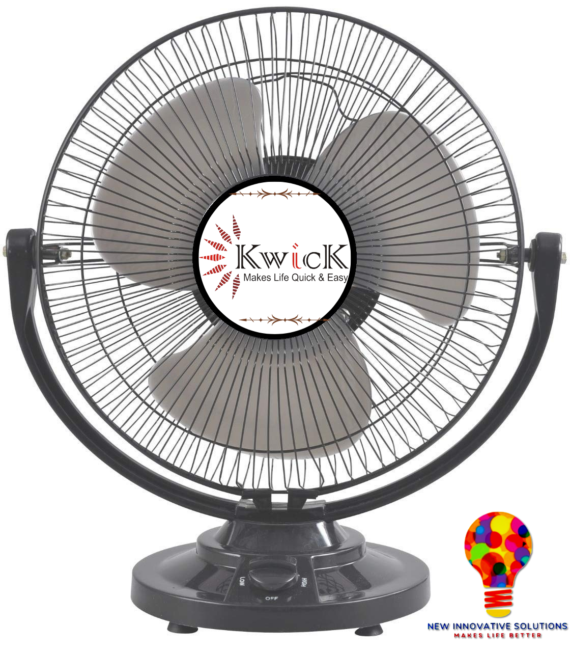 KWICK TURBO ALL PURPOSE HEAVY DUTY TABLE FAN 12"(300mm) SWEEP BLACK