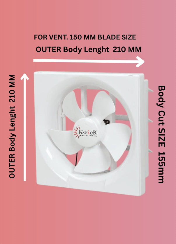 Ventillating Fan 6"(150mm) Sweep WHITE