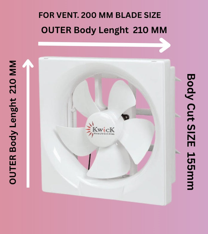 Ventillating Fan 8"(200mm) Sweep WHITE