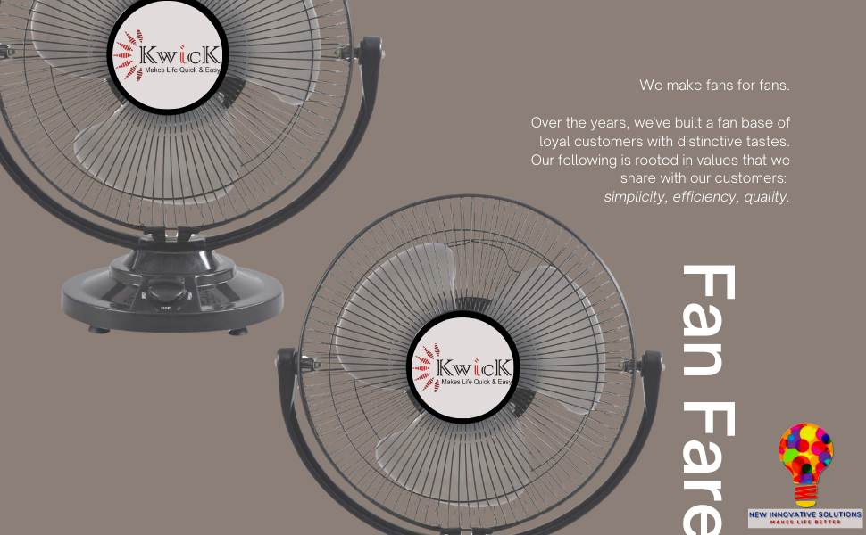 KWICK TURBO ALL PURPOSE HEAVY DUTY TABLE FAN 12"(300mm) SWEEP BLACK