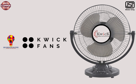 KWICK TURBO ALL PURPOSE HEAVY DUTY TABLE FAN 12"(300mm) SWEEP BLACK